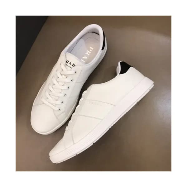 Prada 2019 Mens Business Logo Leather Sneakers - 프… - 1