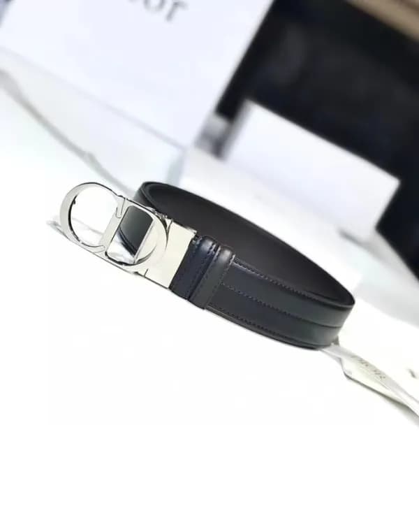 Christian Dior 2023 Mens CD Buckle Leather Belt - … - 1