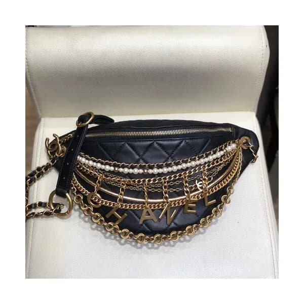 Chanel 2019 Women Leather Hip Sack Belt Bag ,34CM … - 1