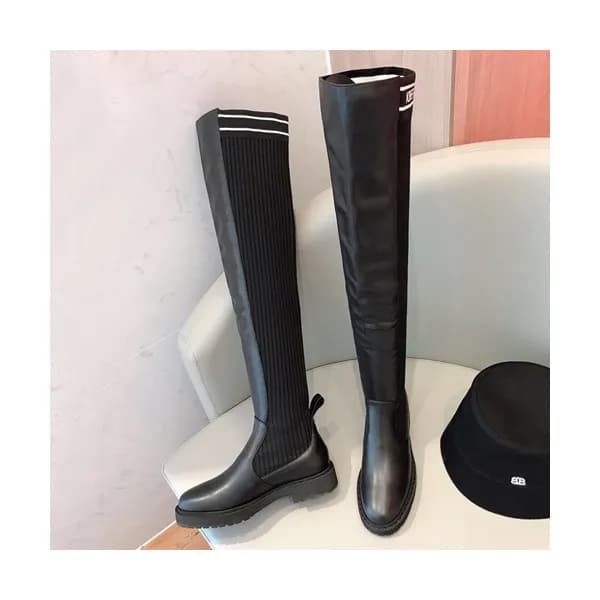Fendi 2019 Ladies Leather & Knit Boots - 펜디 2019 여… - 1