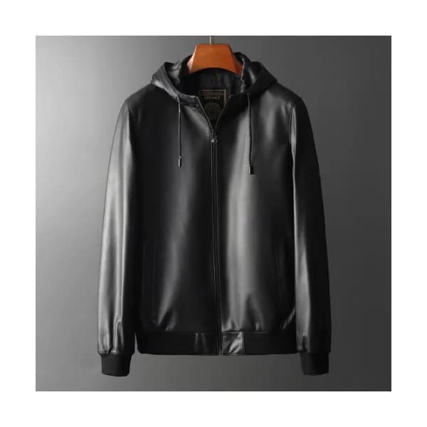 Versace 2019 Logo Mens Casual Leather Jacket - 베르사… - 1