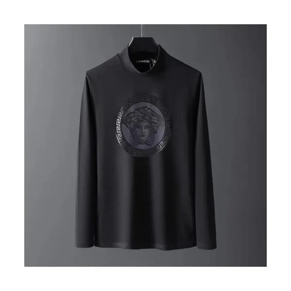 Versace 2019 Mens Medusa Logo Turtle-neck Tshirt -… - 1