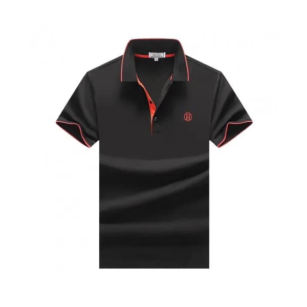 Hermes 2019 Mens Logo Cotton Polo Short Sleeved Ts… - 1