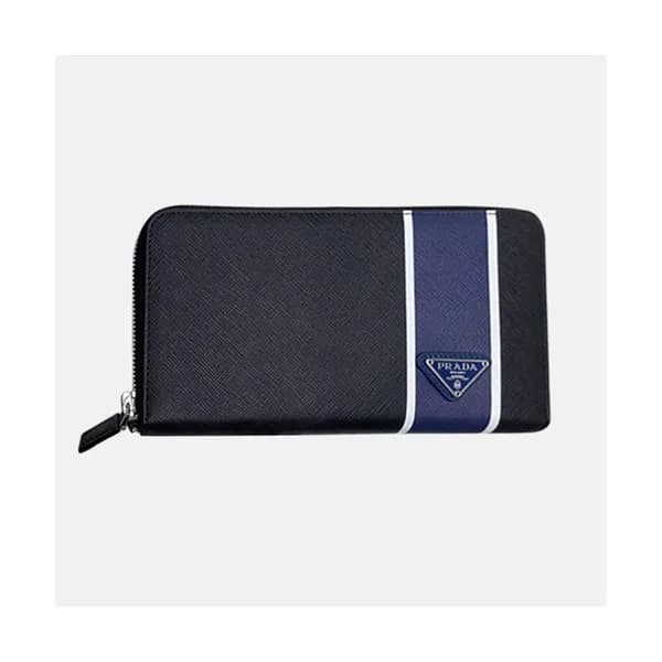 Prada 2020 Saffiano Mens Zip Round Wallet, 2ML028 … - 1