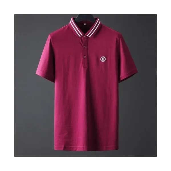 Hermes 2020 Mens Silket Short Sleeved Polo Tshirts… - 1