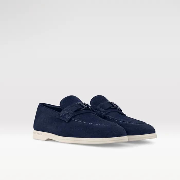 루이비통 남성 에스테이트 블루 로퍼 - Louis vuitton Mens Blue Loaf… - 1
