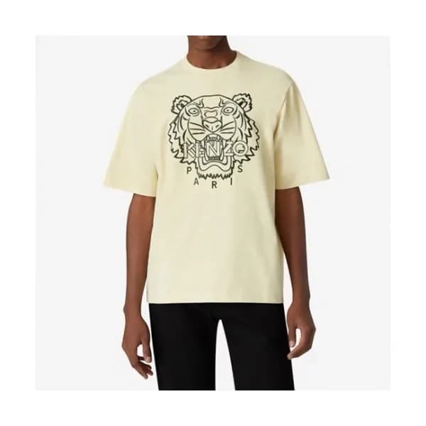 Kenzo Mens Tiger Cotton Short Sleeved Tshirts Ivo… - 1
