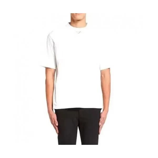 Prada Mens Basic Logo Short Sleeved Tshirts White… - 1