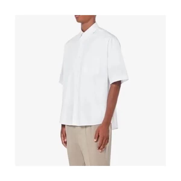 Ami Mens Logo Casual Cotton Short-sleeved Shirts W… - 1
