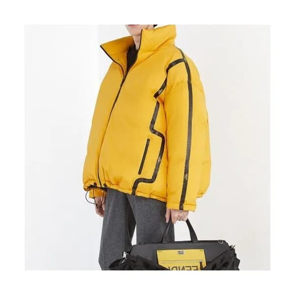 Fendi Mens Logo Casual Down Jackets Yellow - 펜디 2… - 1