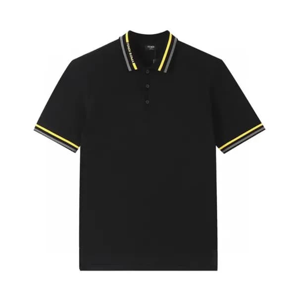 펜디 남성 폴로 블랙 반팔티 - Mens Black Tshirts - fen01134x - 1