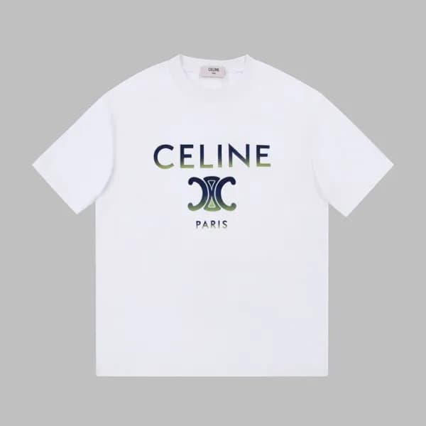 셀린느 남/녀 크루넥 화이트 반팔티 - Unisex White Tshirts - cel02… - 1