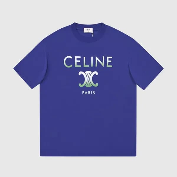 셀린느 남/녀 크루넥 블루 반팔티 - Unisex Blue Tshirts - cel0233… - 1
