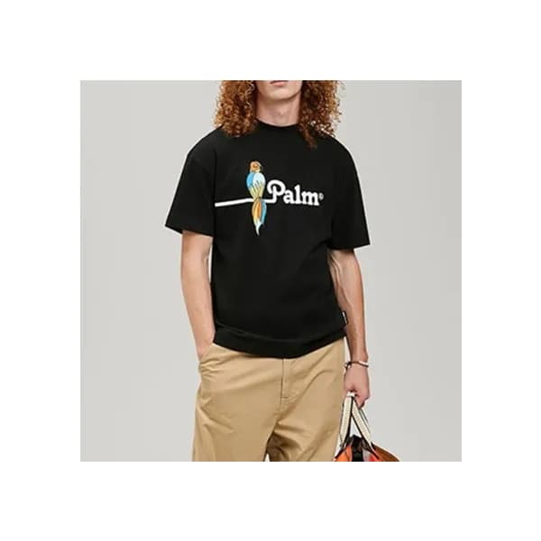 팜 엔젤스 남자 크루넥 블랙 반팔티 - Mens Black Tshirts - pam0367… - 1