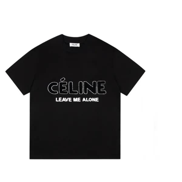 셀린느 남/녀 크루넥 블랙 반팔티 - Unisex Black Tshirts - cel024… - 1