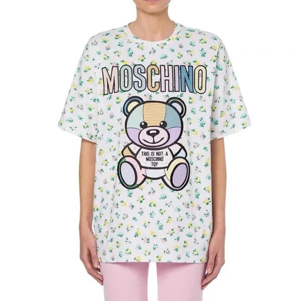 모스키노 여성 크루넥 화이트 반팔티 - Womens White Tshirts - mos02… - 1