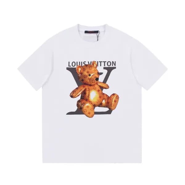 루이비통 남/녀 화이트 크루넥 반팔티 - Unisex White Tshirts - lou0… - 1