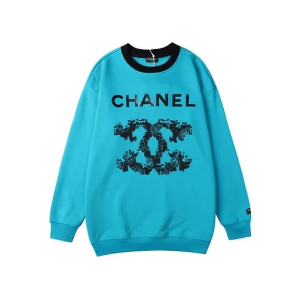 샤넬 남/녀 캐쥬얼 블루 맨투맨 - Unisex Blue Tshirts - cnl0926x - 1
