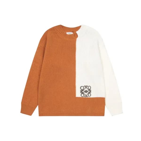 로에베 남성 오렌지 크루넥 스웨터 - Loewe Mens Orange Sweaters - … - 1