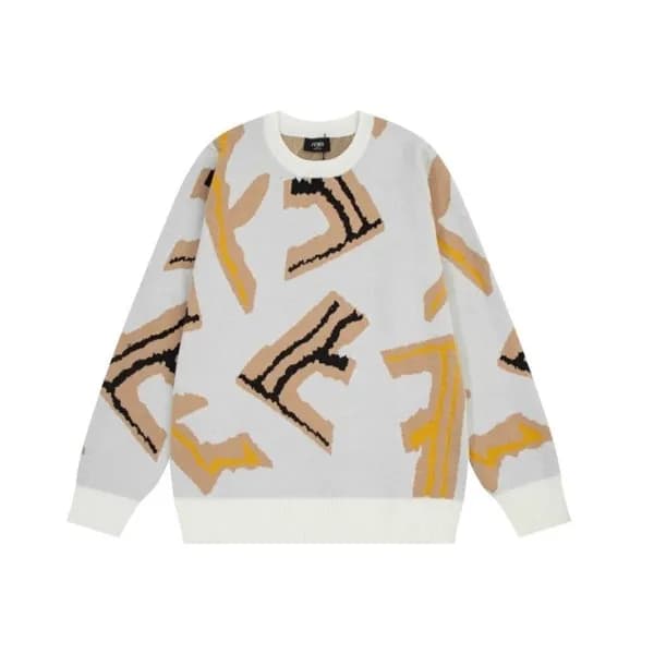 펜디 남성 화이트 크루넥 니트 - Fendi Mens White Sweaters - fe0… - 1