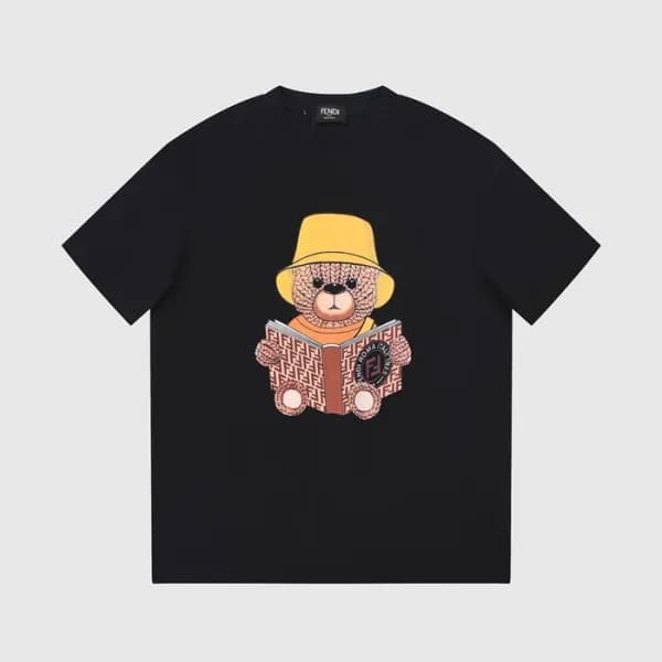 펜디 남성 블랙 크루넥 반팔티 - Fendi Mens Black Short sleeved … - 1
