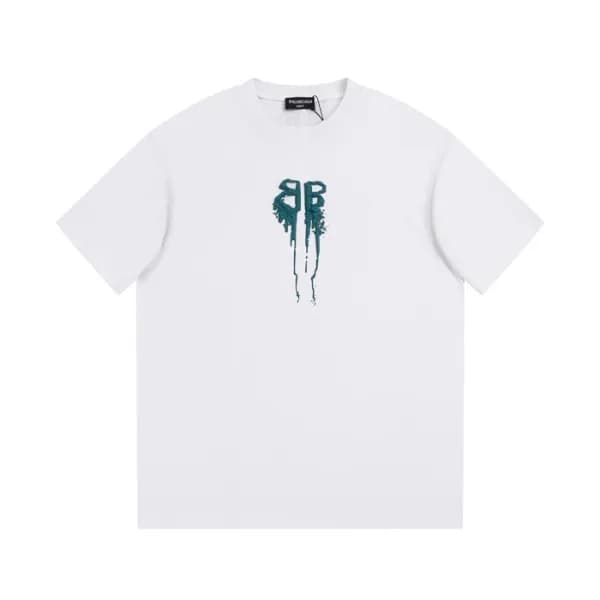 발렌시아가 남성 화이트 크루넥 반팔티 - Balenciaga Mens White Short… - 1