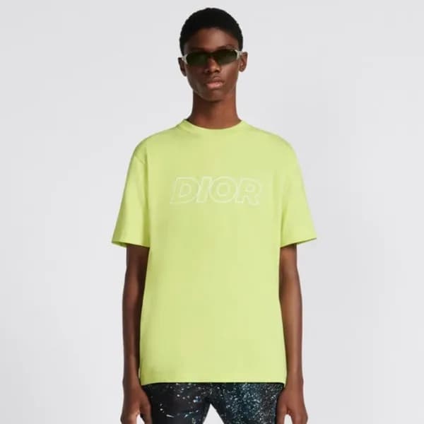 디올 남성 그린 크루넥 반팔티 - Dior Mens Green Short sleeved T… - 1