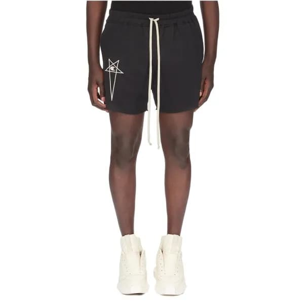 릭 오웬스 남성 모던 블랙 반바지 - Rick Owens Mens Black Half-pa… - 1