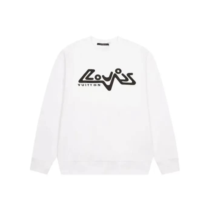루이비통 남성 화이트 맨투맨 - Louis vuitton Mens White Tshirts… - 1
