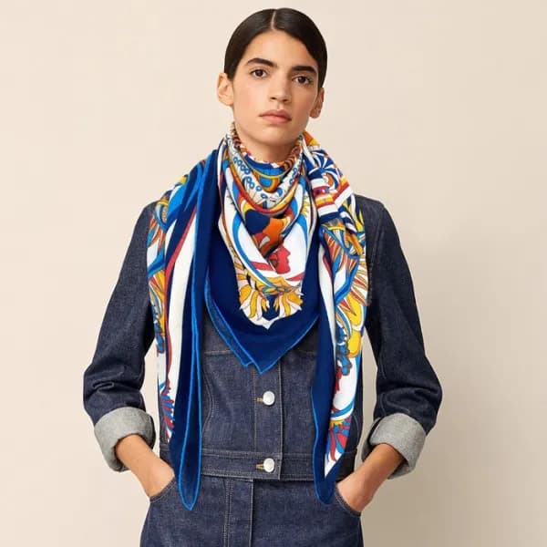 에르메스 여성 블루 스카프 - Hermes Womens Blue Scarf - he507x - 1