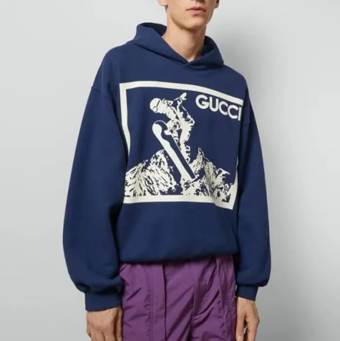 구찌 남성 블루 후드티 - Gucci Mens Blue Hoodie - gu1166x - 1