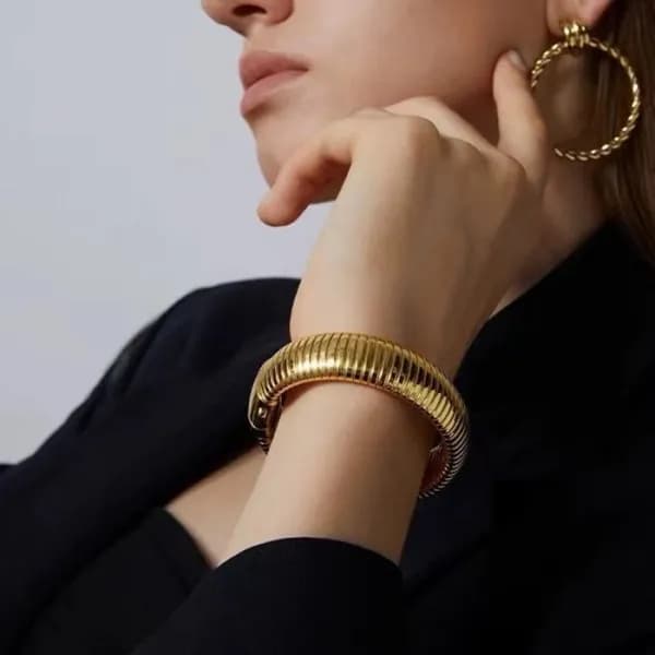 불가리 여성 골드 팔찌 - Bvlgari Womens Gold Bangle - acc165… - 1