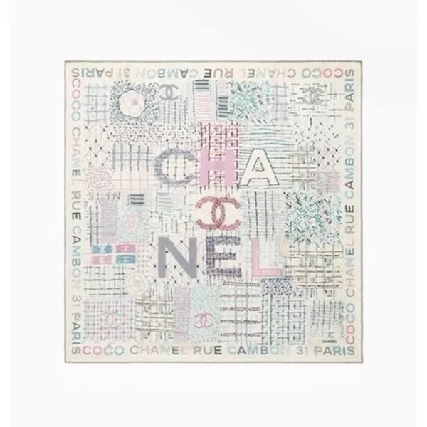 샤넬 여성 화이트 스카프 - Chanel Womens White Scarf - acc180… - 1