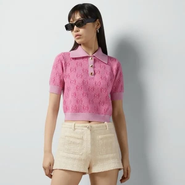 구찌 여성 핑크 폴로 반팔티 - Gucci Womens Polo Tshirts - guc9… - 1