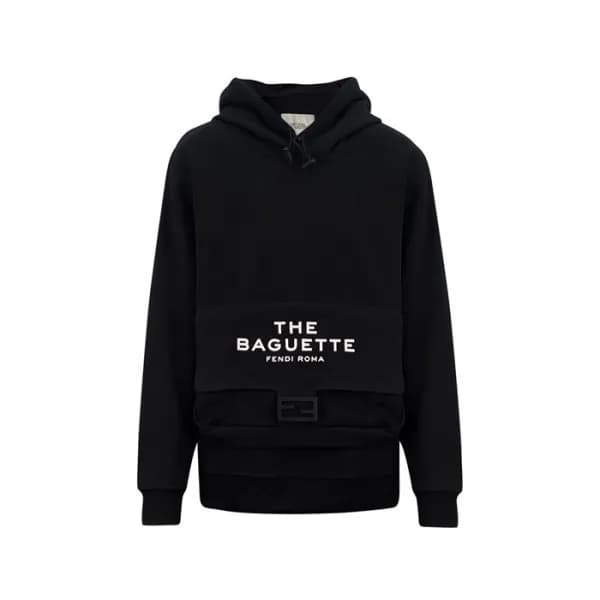 펜디 남성 블랙 후드티 - Fendi Mens Black Hoodie - fec1975x - 1