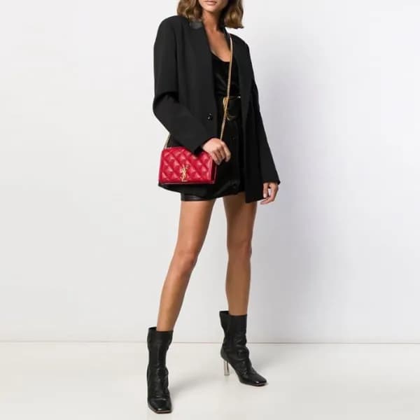 입생로랑 여성 퀄트 베키 체익 백 - Saint Laurent Womens Becky Ch… - 1