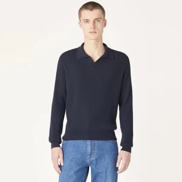 로로피아나 남성 폴로 스웨터 - Loro Piana Mens Polo Sweater - l… - 1