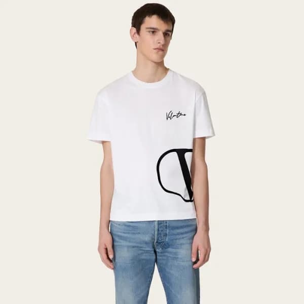 발렌티노 남성 라운드 반팔티 - Valentino Mens Round Tshirt - va… - 1