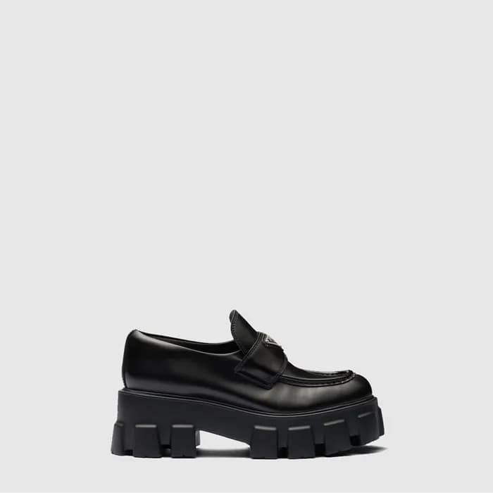 프라다 여성 브러시드 모놀리스 로퍼 - Prada Womens Brushed Leather… - 1