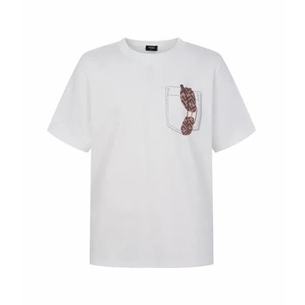 펜디 남성 라운드 반팔 티셔츠 - Fendi Mens Round Tshirt - fec13… - 1