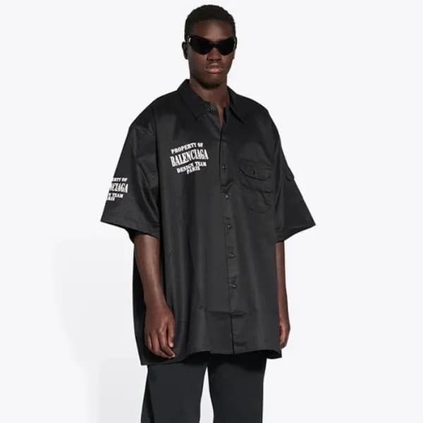 발렌시아가 남성 프로퍼티 포켓 반팔 셔츠 - Balenciaga Mens Property … - 1
