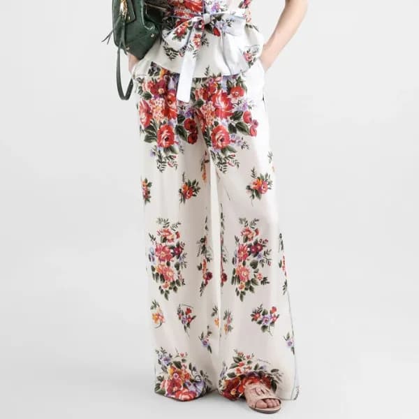 돌체앤가바나 여성 플로럴 프린트 팬츠 - Dolce&Gabbana Womens Multic… - 1