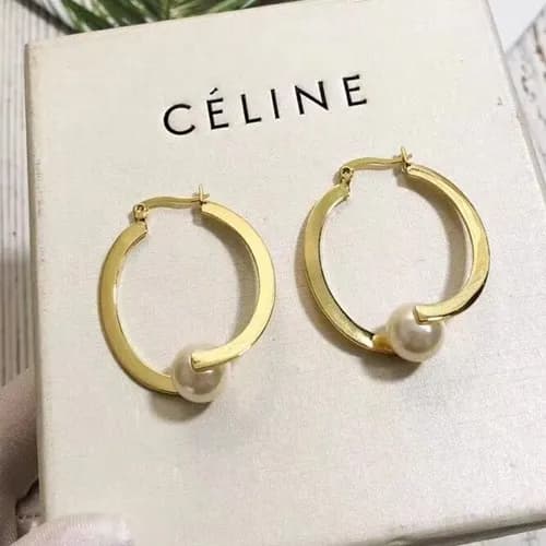 CELINE Yellow Gold Earring - 셀리느 여성용 18k도금 옐로우 골드 … - 1