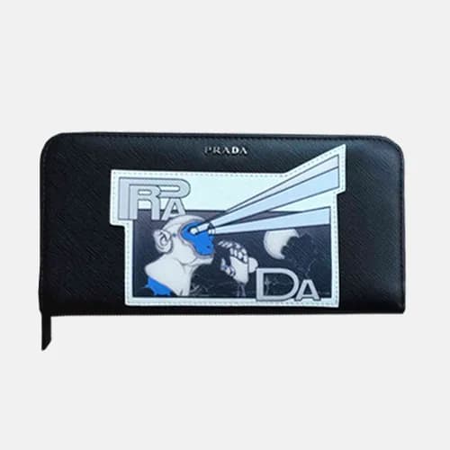 Prada 2018 Mens Zip Round Saffiano Wallet - 프라다 남성… - 1