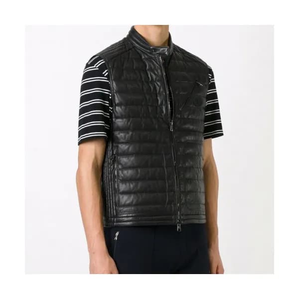 [커스텀급] Moncler 2018 Mens Down Leather Padding Vest… - 1