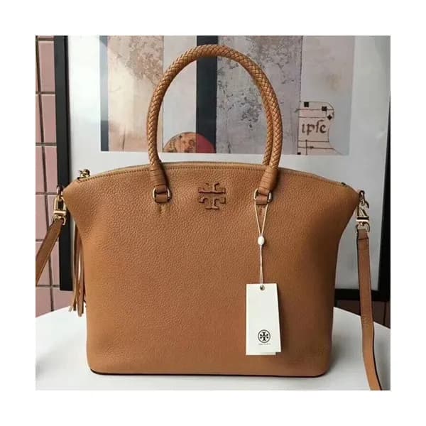Tory Burch Leather Taylor Satchel Tote Shoulder Ba… - 1