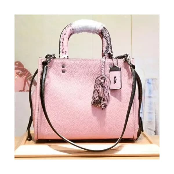 Coach Leather Tote Shoulder Bag,25cm - 코치 레더 토트 숄더… - 1