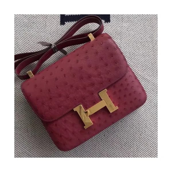Hermes Constance Ostrich Leather Shoulder Bag,23cm… - 1