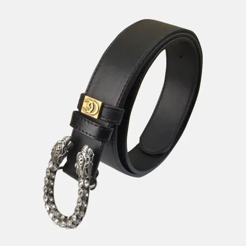 Gucci 2019 Mens Signature Steel Buckle Leather Bel… - 1