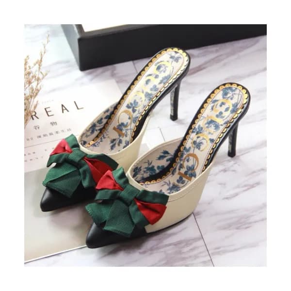 Gucci 2019 Ladies Ribbon Leather High-heel Bloafer…